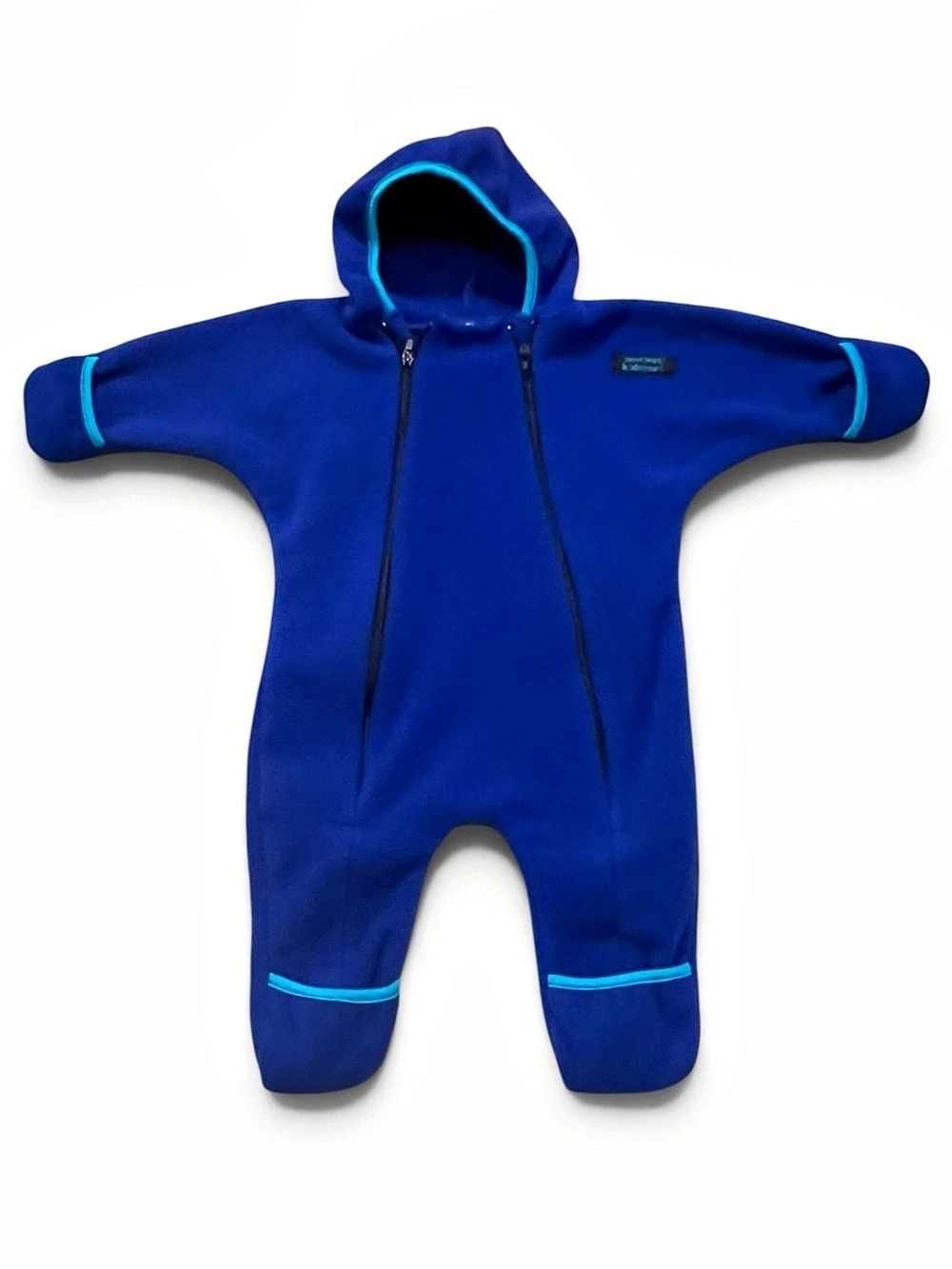 Newport Kidsport blue fleece hooded fleece one-piece bunting jumper, 24 months
